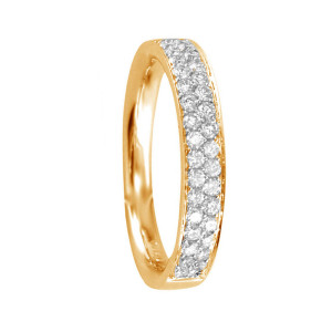 18KT 0.40 CT Diamond Double Row Band 18KT 0.40 CT Diamond Double Row Band