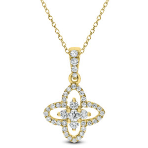 18KT 0.29 CT Clover Shape Pendant 18KT 0.29 CT Clover Shape Pendant