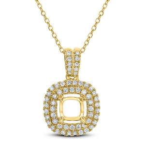 18KT 0.37 CT Diamond Cushion Shaped Pendant 18KT 0.37 CT Diamond Cushion Shaped Pendant