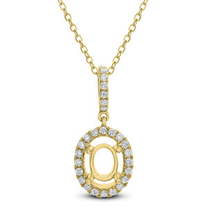 18KT 0.19 CT Diamond Oval Pendant 18KT 0.19 CT Diamond Oval Pendant