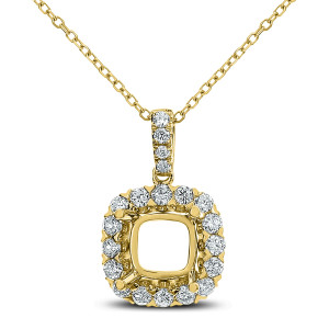 18KT 0.31 CT Diamond Cushion Shaped Pendant 18KT 0.31 CT Diamond Cushion Shaped Pendant