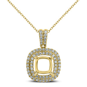 18KT 0.49 CT Diamond Double Halo Pendant 18KT 0.49 CT Diamond Double Halo Pendant