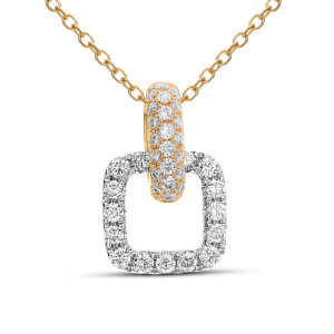 18KT 0.49 CT Diamond Open Square Pendant 18KT 0.49 CT Diamond Open Square Pendant