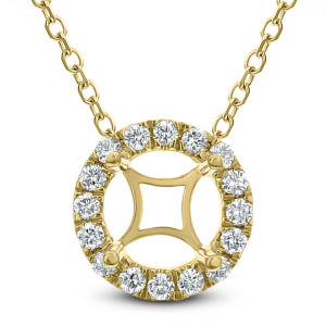 18KT 0.19 CT Diamond Round Pendant With Chain 18KT 0.19 CT Diamond Round Pendant With Chain