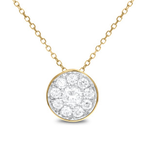 18KT 0.50 CT Diamond Round Shape Pendant With Chain 18KT 0.50 CT Diamond Round Shape Pendant With Chain