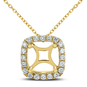 18KT 0.30 CT Diamond Square Pendant With Chain 18KT 0.30 CT Diamond Square Pendant With Chain
