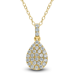 18KT 0.50 CT Diamond Pear Shape Pendant With Chain 18KT 0.50 CT Diamond Pear Shape Pendant With Chain