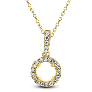 18KT 0.12 CT Diamond Open Circle Shaped Pendant With Chain 18KT 0.12 CT Diamond Open Circle Shaped Pendant With Chain