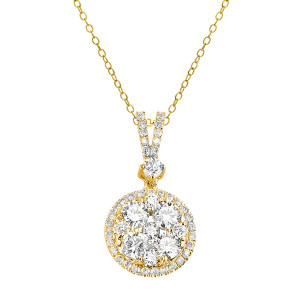 18KT 1.14 CT Diamond Round Shape Pendant 18KT 1.14 CT Diamond Round Shape Pendant