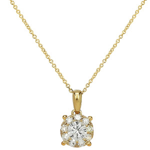 18KT 0.33 CT Diamond Round Pendant With Chain 18KT 0.33 CT Diamond Round Pendant With Chain