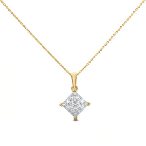 18KT 0.33 CT Diamond Square Shaped Pendant 18KT 0.33 CT Diamond Square Shaped Pendant