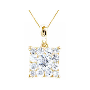 18KT 0.51 CT Diamond Square Pendant 18KT 0.51 CT Diamond Square Pendant