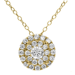18KT 0.91 CT Diamond Small Circle Shape Pendant 18KT 0.91 CT Diamond Small Circle Shape Pendant
