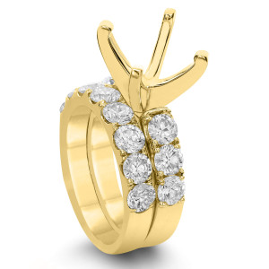 18KT 2.42 CT Diamond Semi-Mount Solitaire Ring Set 18KT 2.42 CT Diamond Semi-Mount Solitaire Ring Set