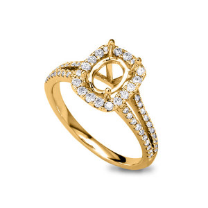 18KT 0.47 CT Halo Diamond Semi-Mount Ring 18KT 0.47 CT Halo Diamond Semi-Mount Ring