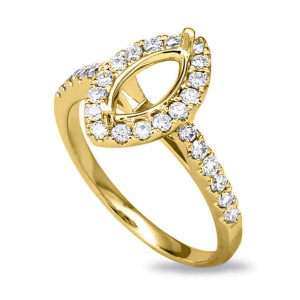 18KT 0.50 CT Halo Diamond Semi-Mount Ring 18KT 0.50 CT Halo Diamond Semi-Mount Ring