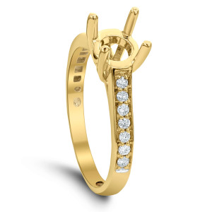 18KT 0.16 CT Diamond Semi-Mount Solitaire Ring 18KT 0.16 CT Diamond Semi-Mount Solitaire Ring