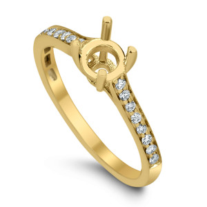 18KT 0.17 CT Diamond Semi-Mount Solitaire Ring 18KT 0.17 CT Diamond Semi-Mount Solitaire Ring
