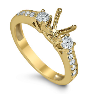18KT 0.49 CT Diamond Semi-Mount Solitaire Ring 18KT 0.49 CT Diamond Semi-Mount Solitaire Ring