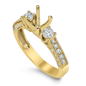 18KT 0.58 CT Diamond Semi Mount Ring 18KT 0.58 CT Diamond Semi Mount Ring