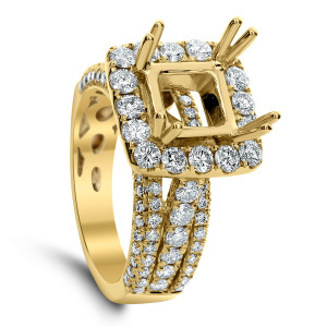 18KT 1.92 CT Diamond Semi Mount Square Ring 18KT 1.92 CT Diamond Semi Mount Square Ring