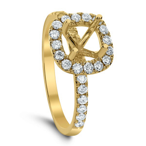 18KT 0.50 CT Halo Diamond Semi Mount Square Ring 18KT 0.50 CT Halo Diamond Semi Mount Square Ring