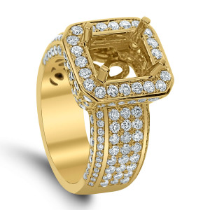 18KT 2.04 CT Halo Diamond Square Semi Mount Big Ring 18KT 2.04 CT Halo Diamond Square Semi Mount Big Ring