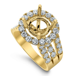 18KT 1.70 CT Halo Diamond Semi Mount Ring 18KT 1.70 CT Halo Diamond Semi Mount Ring