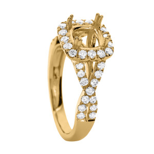 18KT 0.75 CT Diamond Semi Mount Twisted Ring 18KT 0.75 CT Diamond Semi Mount Twisted Ring