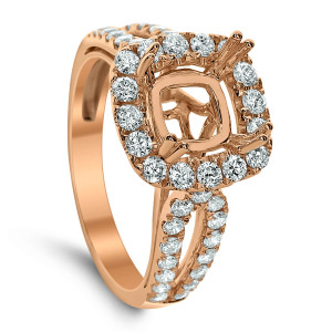 18KT 0.96 CT Halo Diamond Semi Mount Square Ring 18KT 0.96 CT Halo Diamond Semi Mount Square Ring