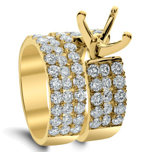 18KT 3.55 CT Diamond Semi Mount Ring Set 18KT 3.55 CT Diamond Semi Mount Ring Set