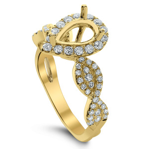 18KT 0.50 CT Diamond Semi Mount Twisted Ring 18KT 0.50 CT Diamond Semi Mount Twisted Ring