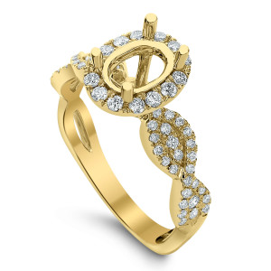 18KT 0.48 CT Diamond Semi Mount Twisted Ring 18KT 0.48 CT Diamond Semi Mount Twisted Ring
