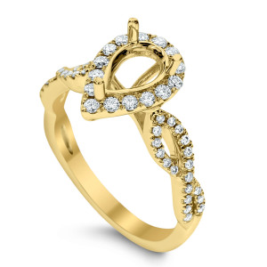 18KT 0.39 CT Diamond Semi Mount Twisted Pear Ring Set 18KT 0.39 CT Diamond Semi Mount Twisted Pear Ring Set