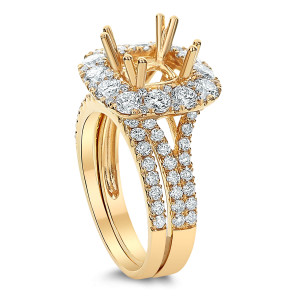 18KT 2.00 CT Diamond Semi Mount Square Ring Set 18KT 2.00 CT Diamond Semi Mount Square Ring Set