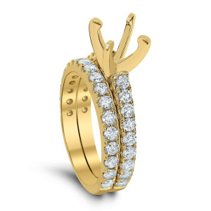 18KT 1.25 CT Diamond Semi Mounting Ring Set 18KT 1.25 CT Diamond Semi Mounting Ring Set