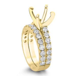 18KT 1.50 CT Semi-Mount Solitaire Diamond Ring Set 18KT 1.50 CT Semi-Mount Solitaire Diamond Ring Set