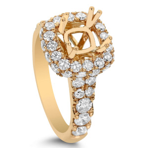 18KT 2.09 CT Halo Diamond Semi Mount Ring 18KT 2.09 CT Halo Diamond Semi Mount Ring