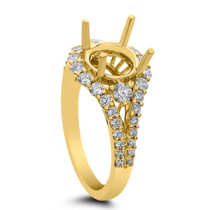 18KT 0.79 CT Halo Diamond Semi Mount Round Ring 18KT 0.79 CT Halo Diamond Semi Mount Round Ring