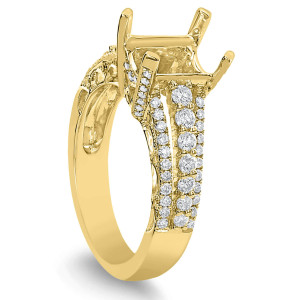 18KT 0.94 CT Diamond Semi Mount Square Ring 18KT 0.94 CT Diamond Semi Mount Square Ring