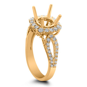 18KT 0.77 CT Halo Diamond Semi Mount Round Ring 18KT 0.77 CT Halo Diamond Semi Mount Round Ring
