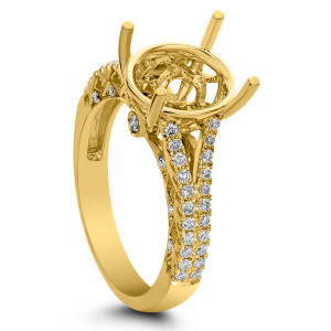 18KT 0.55 CT Halo Diamond Semi Mount Round Ring 18KT 0.55 CT Halo Diamond Semi Mount Round Ring