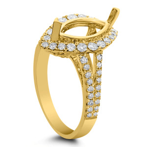 18KT 0.76 CT Halo Diamond Semi Mount Marquise Ring 18KT 0.76 CT Halo Diamond Semi Mount Marquise Ring