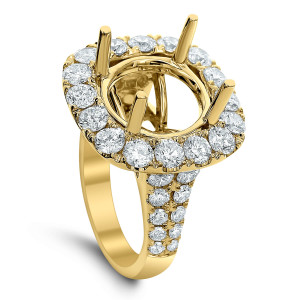 18KT 3.02 CT Diamond Single Halo Semi Mount Ring 18KT 3.02 CT Diamond Single Halo Semi Mount Ring