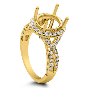 18KT 0.72 CT Halo Diamond Semi Mount Round Ring 18KT 0.72 CT Halo Diamond Semi Mount Round Ring