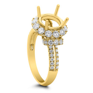18KT 1.16 CT Halo Diamond Semi Mount Round Ring 18KT 1.16 CT Halo Diamond Semi Mount Round Ring