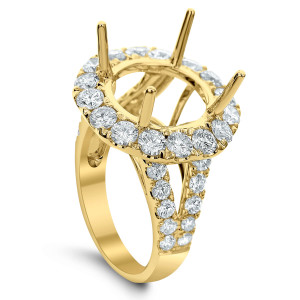 18KT 2.67 CT Halo Diamond Semi Mount Round Ring 18KT 2.67 CT Halo Diamond Semi Mount Round Ring