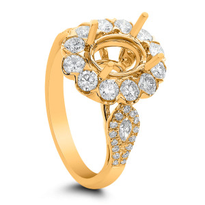 18KT 1.30 CT Halo Diamond Semi Mount Ring 18KT 1.30 CT Halo Diamond Semi Mount Ring