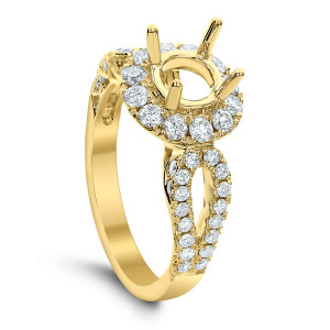 18KT 0.87 CT Halo Diamond Semi Mount Round Ring 18KT 0.87 CT Halo Diamond Semi Mount Round Ring