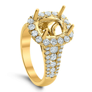18KT 1.40 CT Halo Diamond Semi-Mount Ring 18KT 1.40 CT Halo Diamond Semi-Mount Ring